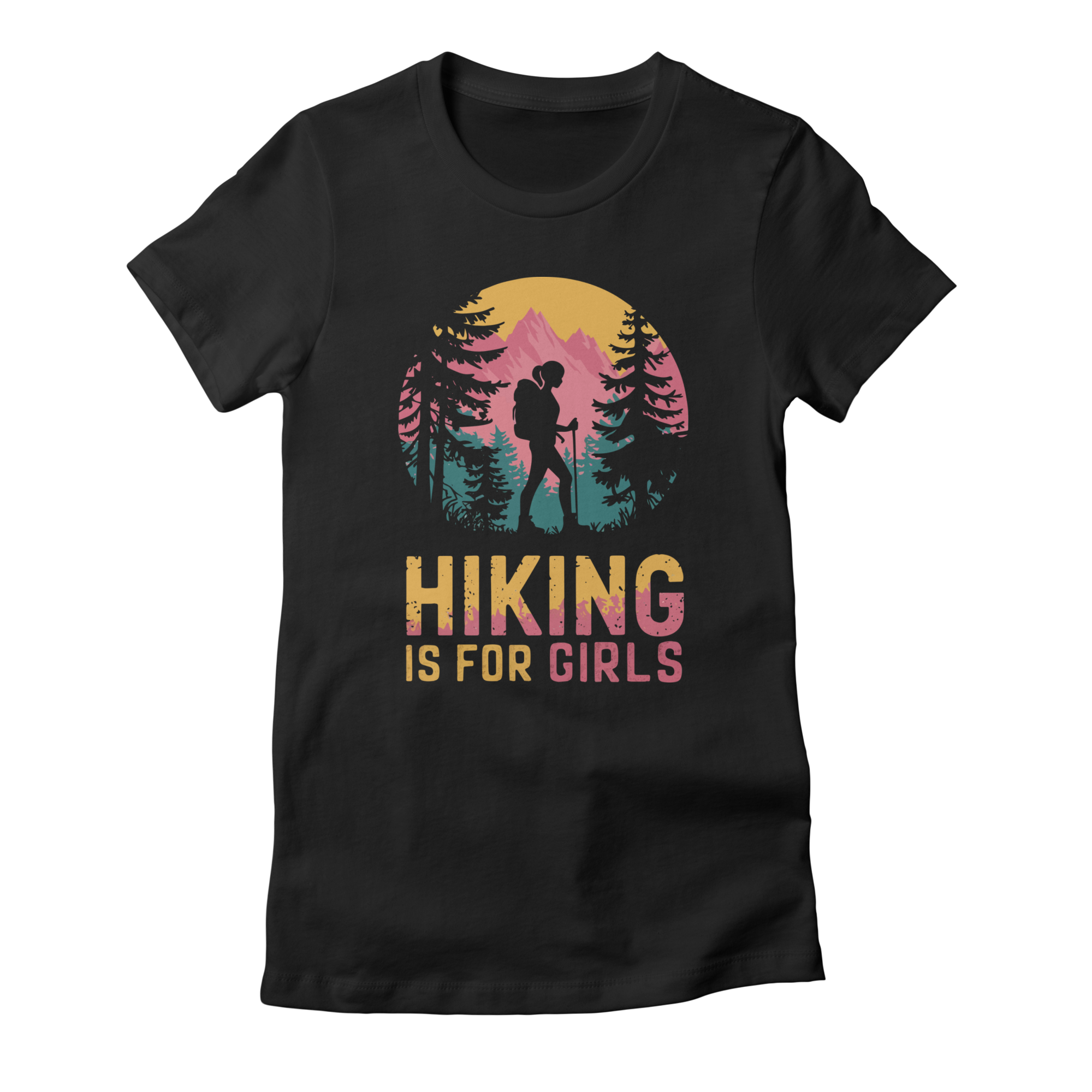 Hiking is for Girls Black T-shirt